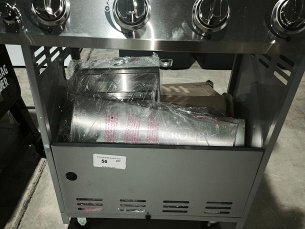 Brand new Nexgrill 4 Burner Silver Model 720-0830H, with side burner. Stainless steel features, unopened packaging.