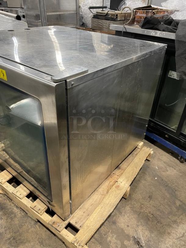 Alto-Shaam CTP7-20E stainless steel 8-pan combi oven with digital controls, probe, racks, on a single undershelf stand.