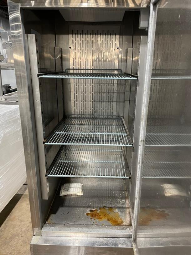 Avantco CFD Series single door freezer, model 178CFD1FF, stainless steel, with poly coated wire rack, on casters, 115V.