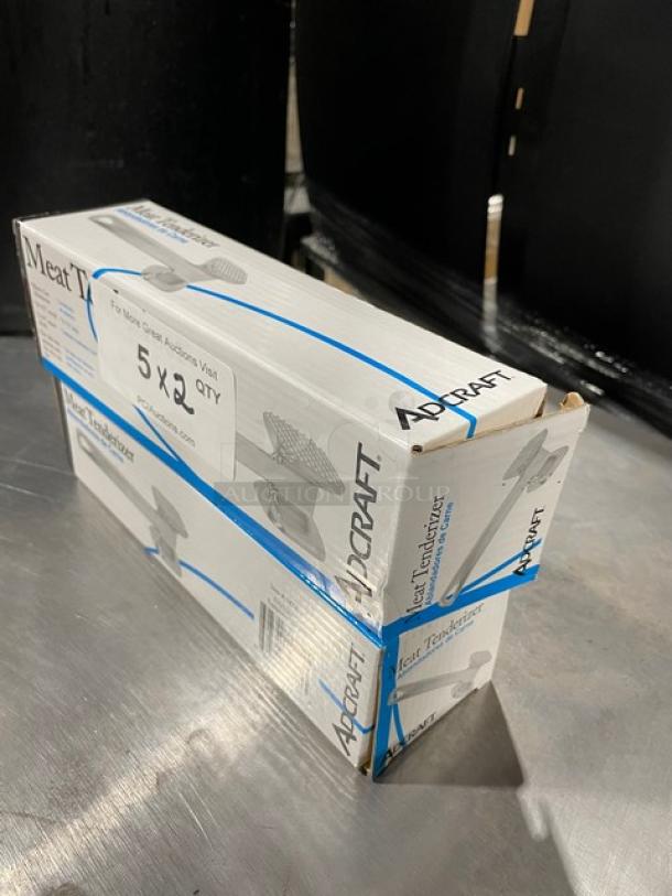 Adcraft MTA-10 meat tenderizer in box, new condition, heavy cast aluminum, 10.5 inches, commercial use.