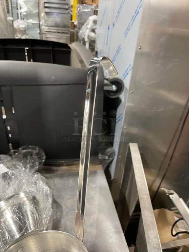 NEW Adcraft 32 Oz. Stainless Steel Dipper Ladle, Model D-32GSA, pristine condition, ideal for commercial use.
