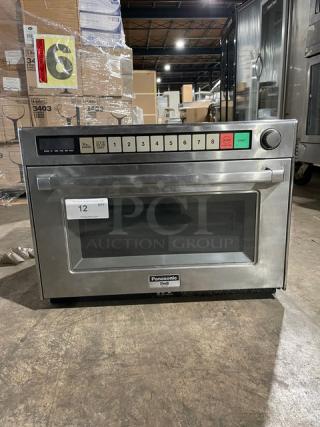 Panasonic Pro II Series NE-2180 stainless steel commercial microwave oven. Electric, digital controls, excellent condition.