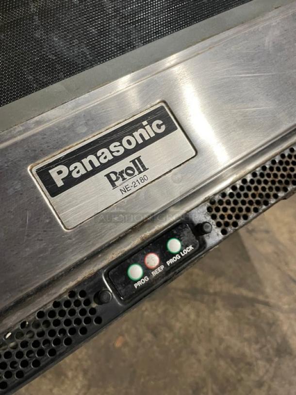 Panasonic Pro II Series NE-2180 stainless steel sonic steamer microwave. Features visible controls and branding.