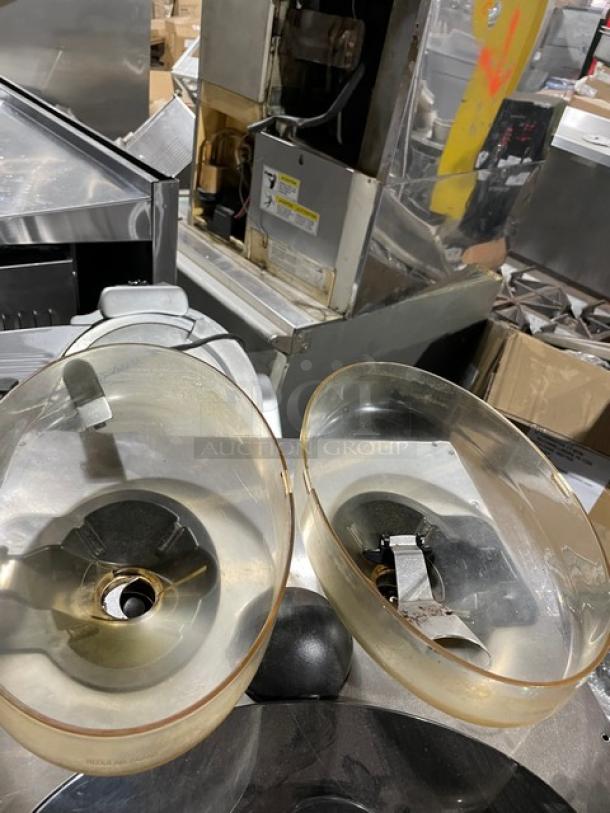 Schaerer Coffee Art Plus espresso machine, model SCA1, black/stainless steel, 240V, with two hoppers, SN: 1833345488.