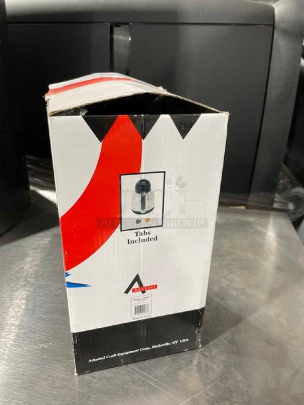 Adcraft Commercial Stainless Steel 68 Oz. Double Wall Vacuum Flask, Model FVF2000, new in box with tabs included.