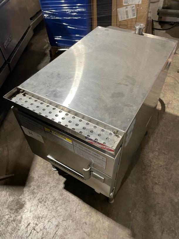 Southbend Simple Steam EZ-3 stainless steel electric steamer, 208V 3-phase, countertop model, on legs, serial 08G72460-2.