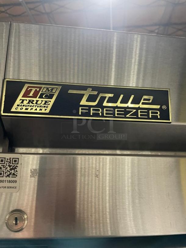 True T-23F commercial stainless steel single door reach-in freezer, Energy Star certified, on casters. Model T-23F SN: 7784128.
