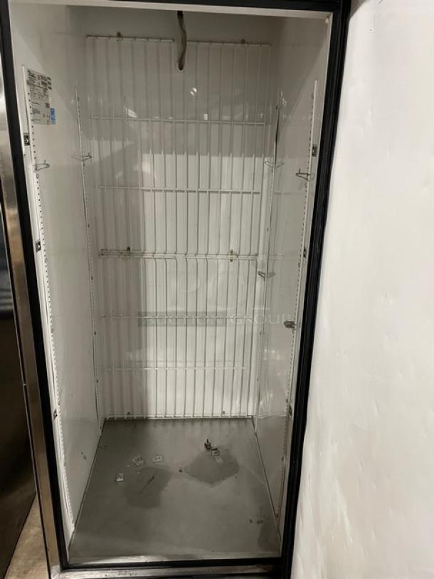True T-23F commercial stainless steel single door reach-in freezer, Energy Star certified, model T-23F, on casters, 115V 1 phase.