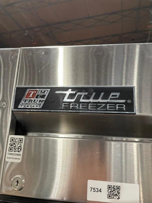 True T-23F commercial stainless steel single door reach-in freezer, Energy Star certified, model details on label.