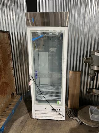 ABS Commercial White Single Glass Swing Door Reach-In Refrigerator! With Poly Coated Wired Rack! Model: PH-ABT-HC-S16G-DJA SN: ABS-21214371-2205! 115V 1 Phase! On Casters! - Item #1219484