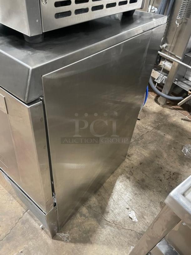 Hobart Advansys LXe Series stainless steel undercounter dishwasher, Model LXER, Energy Star certified, includes full-size cup rack.