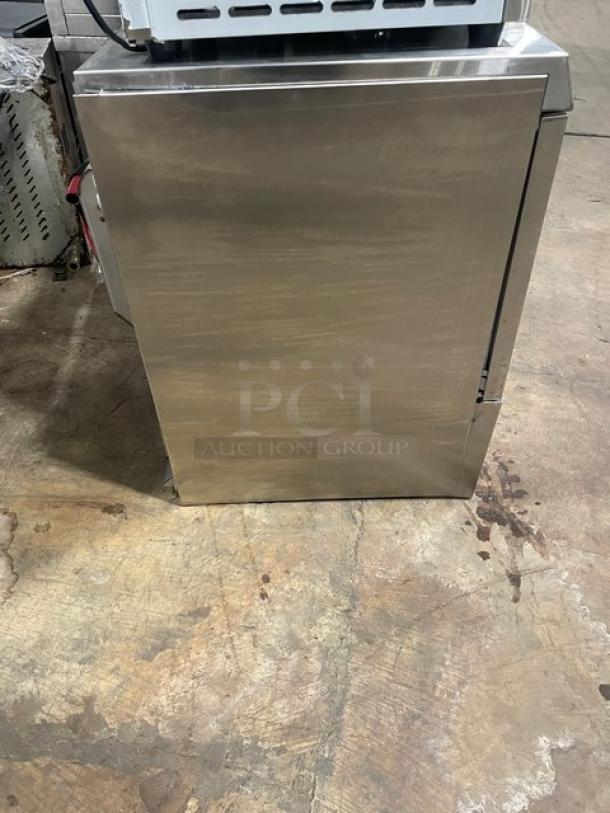 Hobart Advansys LXe Series stainless steel undercounter dishwasher, model LXER, with full-size cup rack, in good condition.
