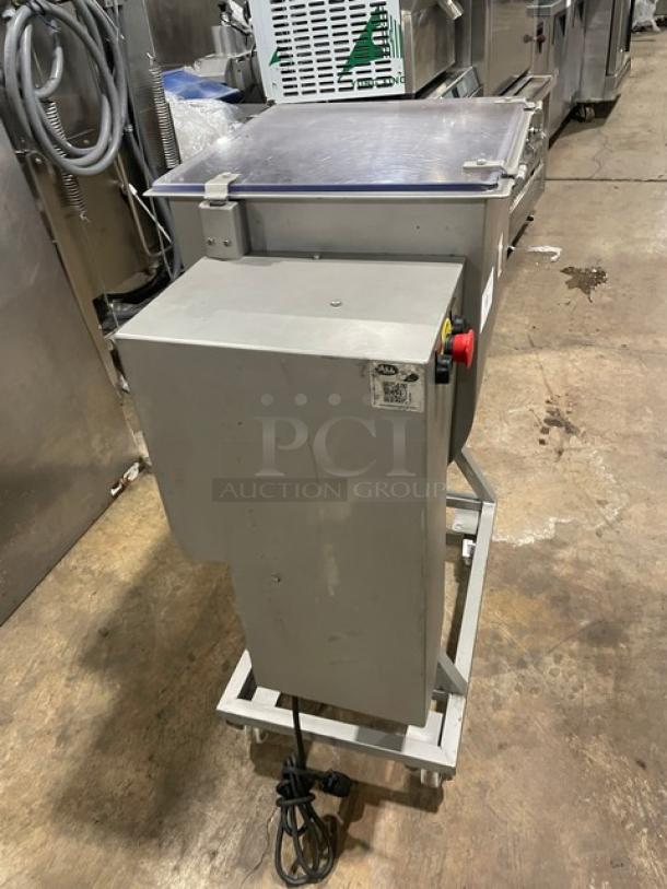 Tre Spade/Omcan MX-50 commercial meat mixing machine, 2020 model, electric, heavy-duty, on casters, 220-240V.