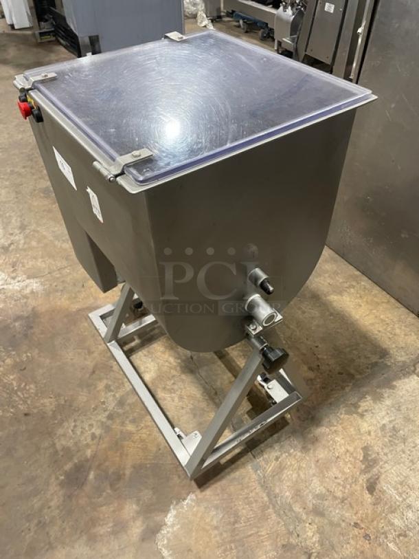 Tre Spade/Omcan MX-50 commercial meat mixing machine, electric, heavy-duty, free-standing on casters, 2020 model.