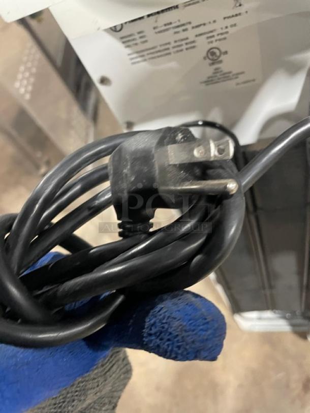 Fisher Scientific Model 979381 undercounter flammable materials storage unit, white, single door, with poly coated wired rack, 120V.