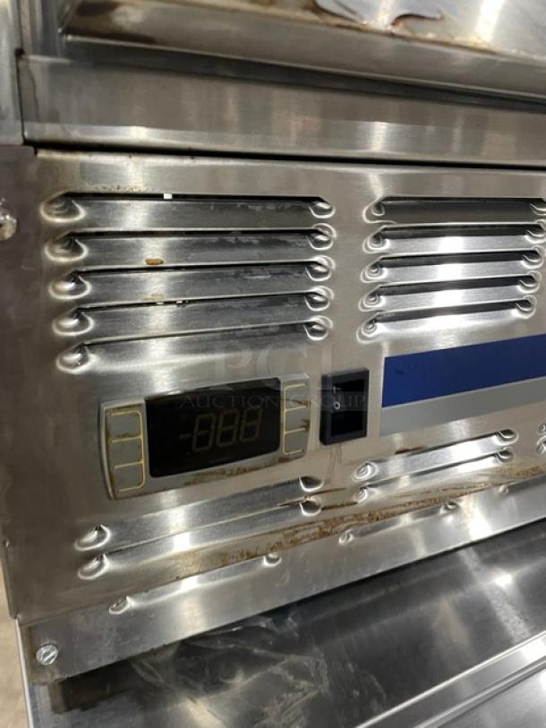 Follett REF5 medical-grade undercounter refrigerator, stainless steel, digital display, Model: REF5, SN: E14055-27213.