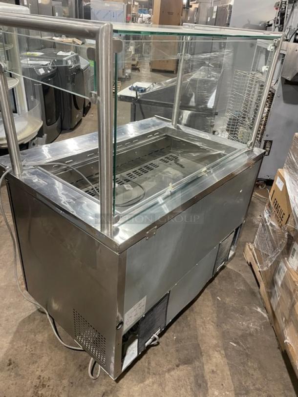 Turbo Air M3 Series 2-door refrigerated prep table, model MST-48-18, stainless steel with sneeze guard, on casters, 115V.