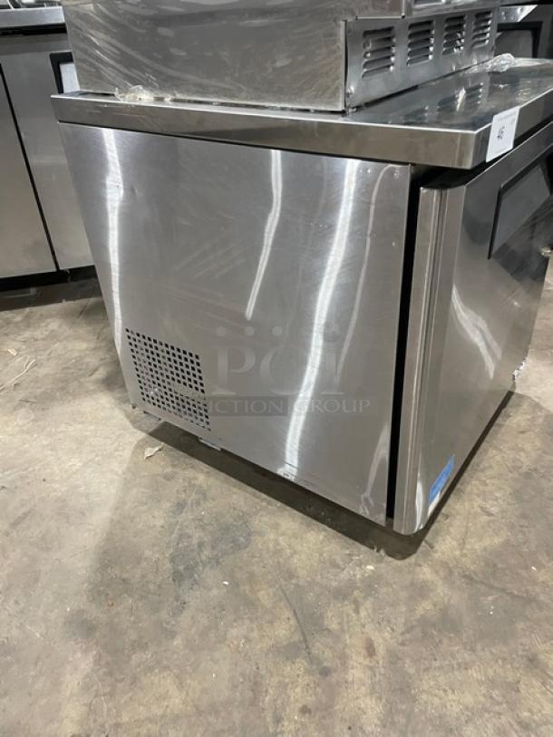 Turbo Air M3 Series undercounter refrigerator, stainless steel, single door, model MUR-28, on casters, 115V.