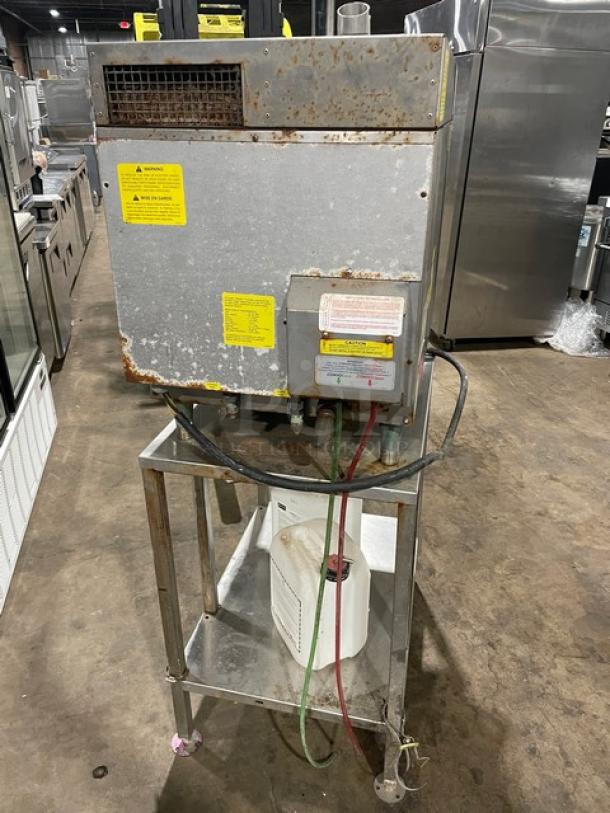 Convotherm OES610Mini stainless steel electric combi oven with digital controls, on single undershelf stand, 208/240V, 3 phase, shows exterior wear and rust.