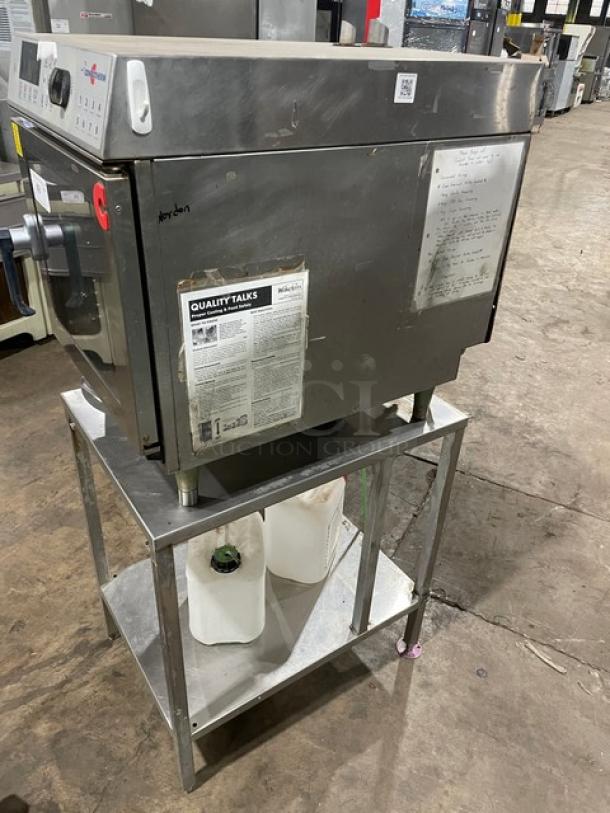 Convotherm OES610Mini stainless steel combi oven with digital controls, on single undershelf stand, 208/240V 3 phase.