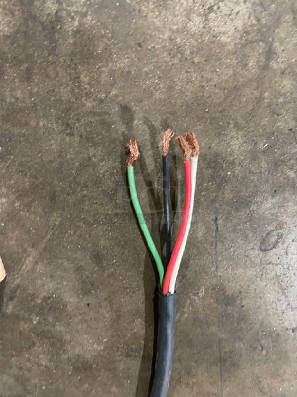 VMI Spiral Mixer power cable with exposed wires. Model SPI220M, 220V 3 Phase. Needs repair.