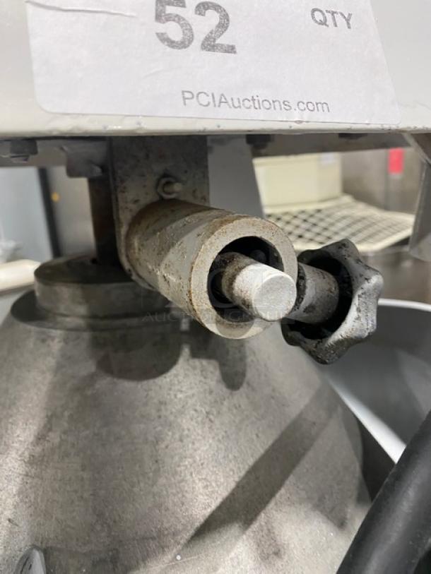 Benier commercial electric conical dough rounder with legs and casters, metal finish, visible usage marks, PCI Auctions tag.