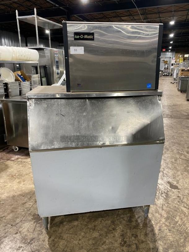 Ice-O-Matic ICE0500FA5 stainless steel ice maker, commercial grade, air-cooled, Energy Star certified, on legs, great condition.