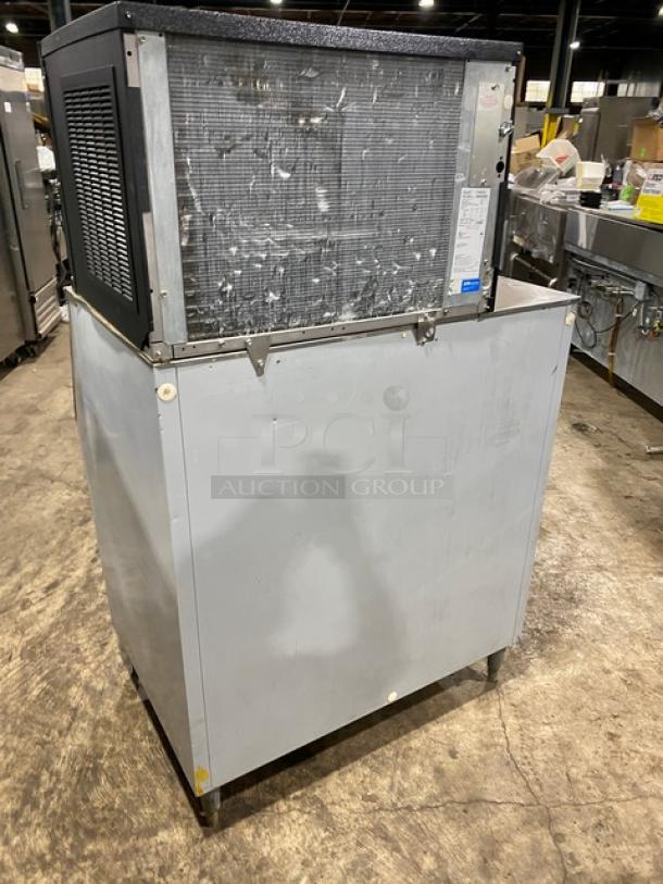 Ice-O-Matic ICE0500FA5 stainless steel commercial ice maker, Energy Star certified, air-cooled, 115V, on legs, used condition.