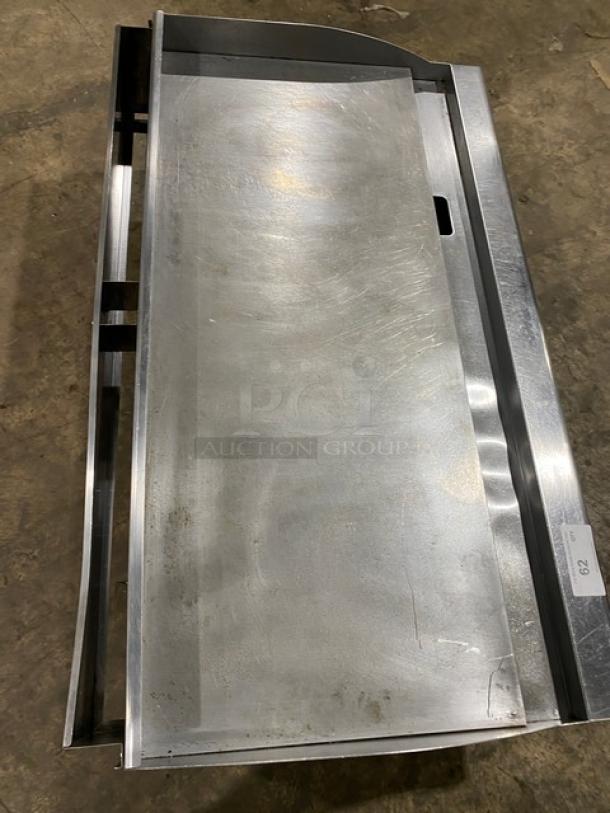 Cecilware Pro Series stainless steel griddle, countertop, gas-powered, with back and side splash, on legs, used condition.