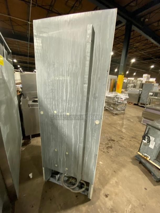 Turbo Air TGM-22RV commercial refrigerator, single glass swing door, poly-coated rack, model SN: GR22304119, 115V 1-phase.