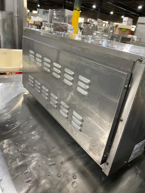 Carter Hoffmann stainless steel heated holding cabinet, model MC212S2-2DD. Features programmable controls. 120V, 1-phase.