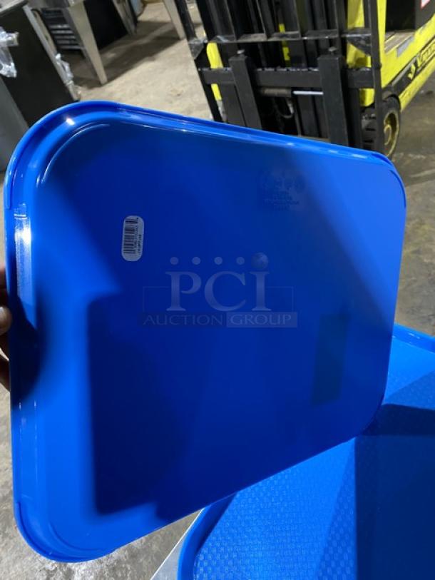 Cambro 1418FF blue rectangular fast food tray, commercial quality, excellent condition, durable plastic, visible model marking.