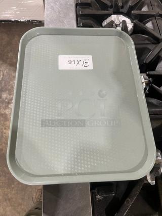 Cambro 1418FF Pearl Gray Serving Tray, 14"x18", rectangular, excellent condition, with quantity label.