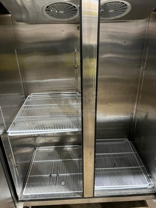 Migali Commercial Stainless Steel 2-Door Freezer, Model C-2F, Energy Star, with poly coated racks, SN: C-2F16012692028.