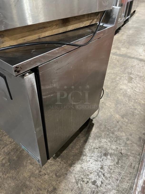 True TWT-48-HC Stainless Steel 48" 2-Door Undercounter Worktop Refrigerator, Energy Star, with Up-Turned Back Splash.