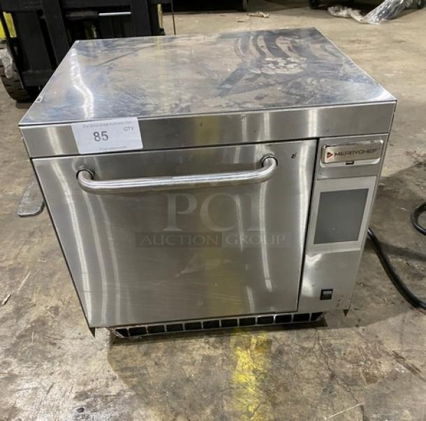 MerryChef Eikon E3 2019 stainless steel rapid cook oven with EasyTouch touchscreen, model SN: 1906213091188, 208/240V.