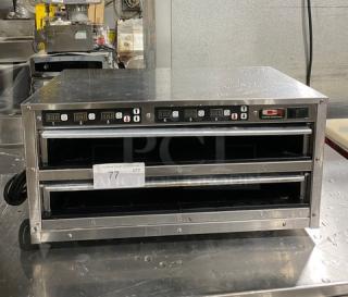 Carter Hoffmann stainless steel electric countertop heated holding cabinet, Model MC212S2-2DD, with programmable controls, 120V.