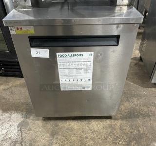 Delfield Commercial Stainless Steel Single Door Undercounter Worktop Refrigerator! Model: 406P-STAR2! 115V 1 Phase! On Casters! - Item #1217981