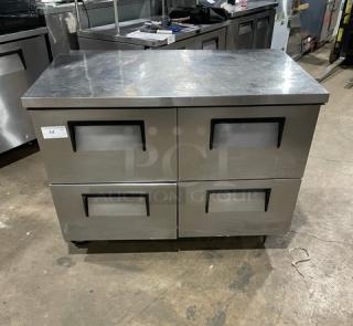 True Commercial Stainless Steel 4 Drawer Undercounter Worktop Refrigerator! Model: TUC-48D-4 SN: 1-4779869! 115V 1 Phase! On Casters! - Item #1218661