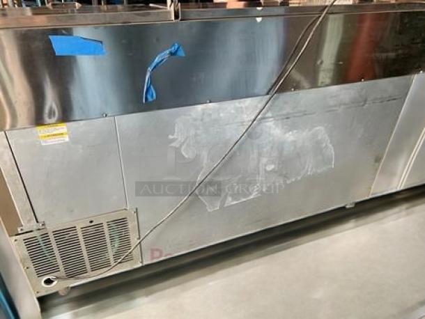 Beverage-Air DP67 pizza prep table, stainless steel, excellent condition, 67" with refrigerated base, 115V, fully tested.