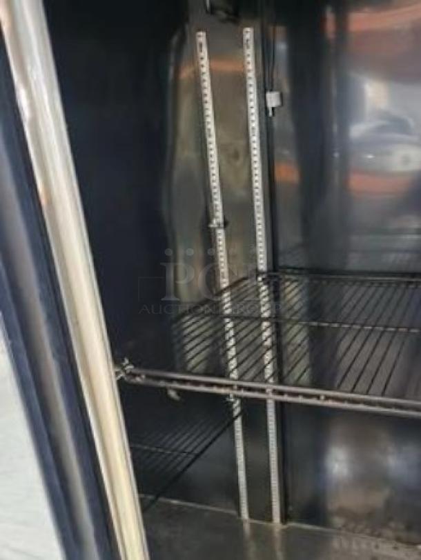 Bush Refrigeration FS52GD double glass door display refrigerator, immaculate condition, adjustable shelving, 115V, fully tested.