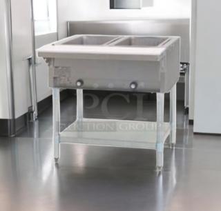 Duke E302SW Electric Steam Table with 2 Wells, 208V, superb condition, fully tested, features infinite controls.