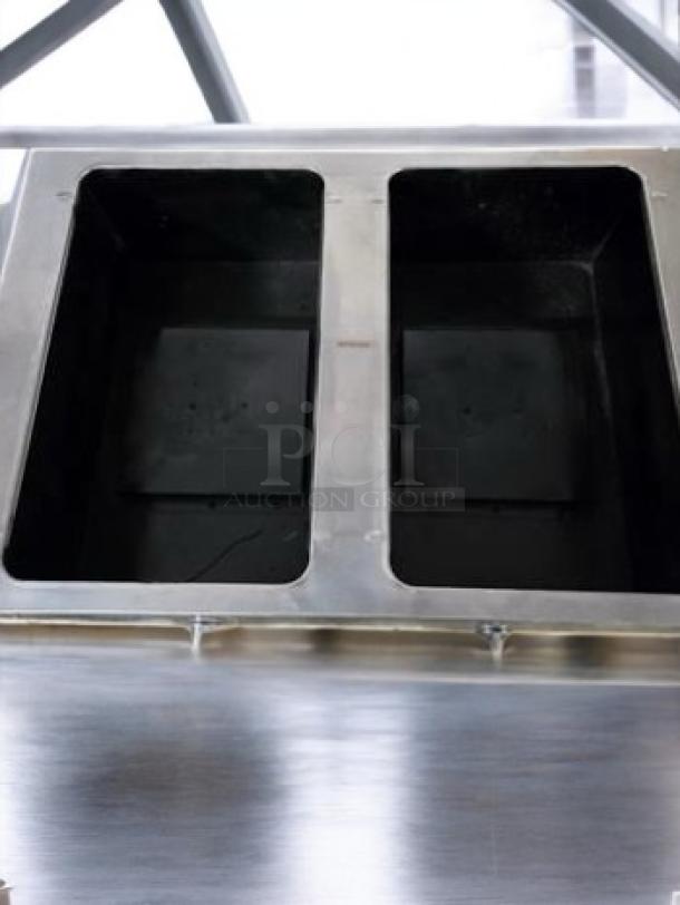 Duke E302SW Electric Steam Table, 2 wells, stainless steel, 208V, superb condition, infinite controls, fully tested.