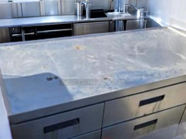 True TRCB-72 4-drawer refrigerated chef base in outstanding condition, 115V, fully tested and working, stainless steel.