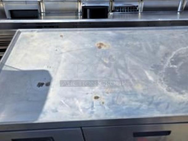 True TRCB-72 4-Drawer Refrigerated Chef Base, stainless steel, 115V, fully tested, outstanding condition, by True Manufacturing Co.