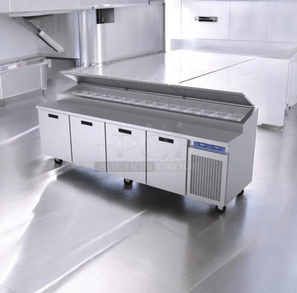 Turbo Air MST-48 2-door refrigerated sandwich prep table, superb condition, 115V, fully tested, stainless steel build.