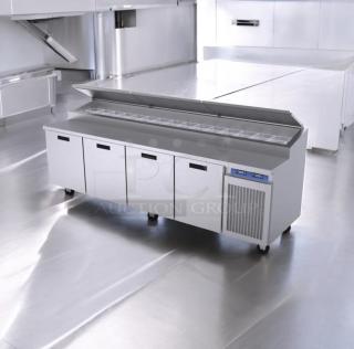 Turbo Air MST-48 2-door refrigerated sandwich prep table, superb condition, 115V, fully tested, stainless steel build.