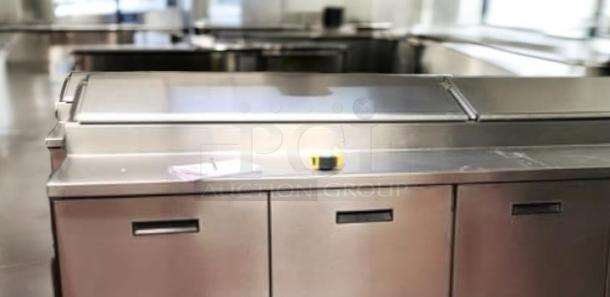 Turbo Air MST-48 refrigerated sandwich/salad prep table, 2-door, superb condition, fully tested, 115V, stainless steel finish.