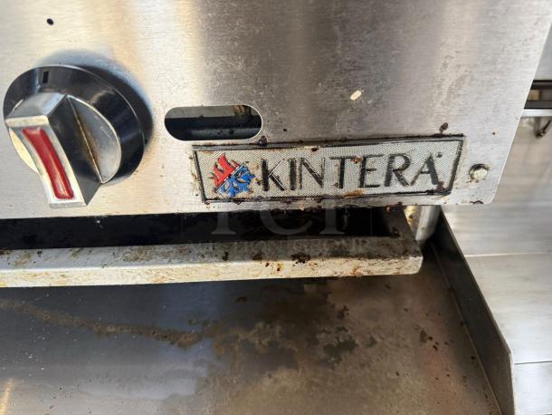 Kintera CBR36 charbroiler, 36-inch gas model. Features control knob and Kintera branding. Natural gas, tested and working.