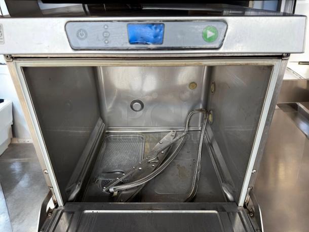 Pristine Hobart LXPH commercial undercounter dishwasher, 208-240V, high-temperature, fully tested, stainless steel interior.